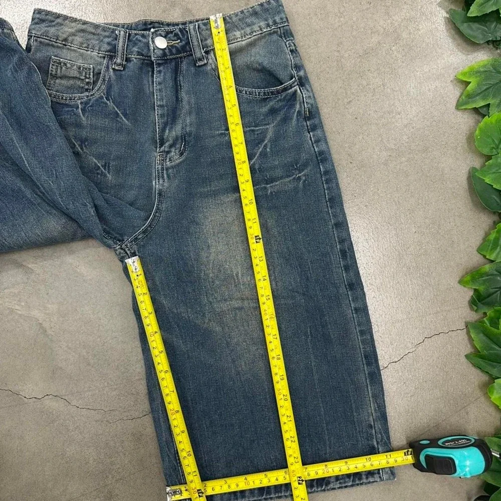 Y2K Denim Shorts Blue Wash Relaxed Fit Skater